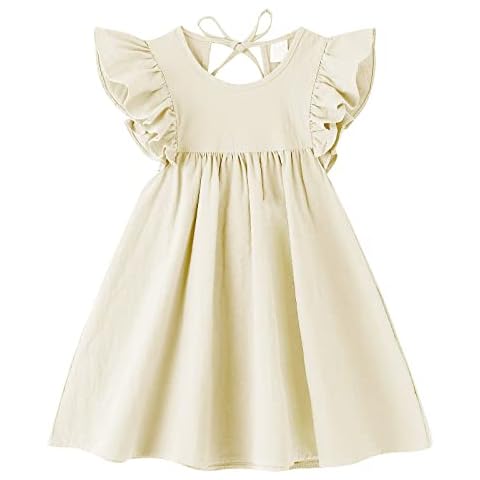LYXIOF Toddler Girl Cotton Linen Dress Cover