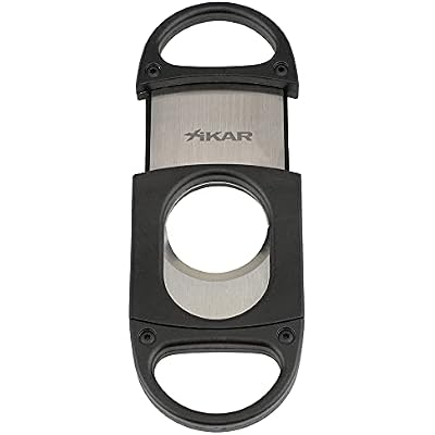 Xikar X8 Cigar Cutter, Stainless Steel Blades, Cuts Up to 70 Ring Gauge, Black