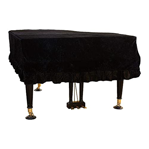 dirty parts of the bible - J&C Grand Piano Cover 220G Thicker Pleuche Cloth Golden Velvet 5ft 5.5ft 5’8ft 6ft 6.8ft 7.5ft 8 ft Dust-proof Anti-static Universal Covers Black (190-200cm)