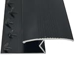 Grandismo® Z Edge Trim Standard 3ft / 0.9metres / 90cm / 90mm Length Screw-Down Threshold Strip for Carpet to Laminate/Wood/Tiled Flooring (Black)