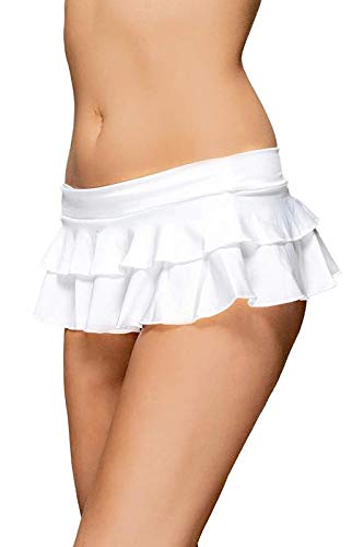 Image of Women's Poly Lycra Flirty Double Layered Ruffle Summer Trendy Mini Skirt Dress