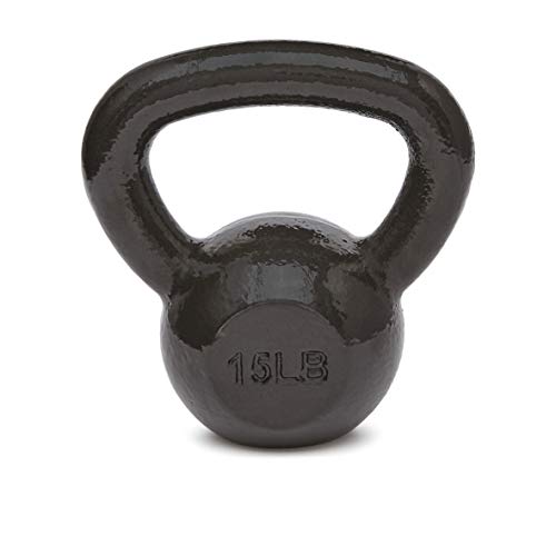 Amazon Basics Cast Iron Kettlebell with Enamel Finish, 15Pound, Black