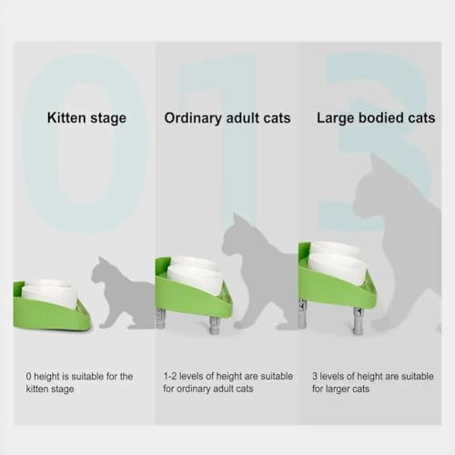 Gamelle surélevée inclinée pour chat ergonomique design vert - 6