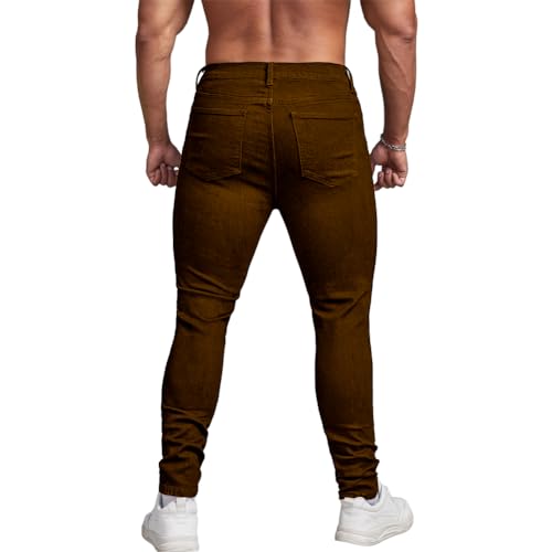 Men's Ripped Distressed Destroyed Slim Fit Straight Leg Denim Jean2