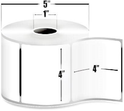 AVG Packaging Supplies Perforated Direct Thermal Labels (4” x 4”) – Strong Adhesive Labels for Shipping & Business – 1