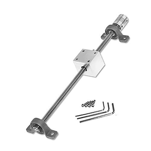 Industrial Lead Screw 3D Printer T8 T-Type Screw Stepper Motor Screw Set Vertical Kit, 100 200 350 600mm Length Lead 8mm Linear Sliding Table Set(300MM)
