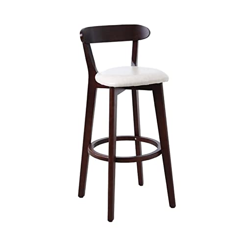 Taburete de altura de barra exquisita silla de bar de madera moderna simple respaldo alto taburete de escritorio silla de restaurante isla banco altura taburete de bar (color: 1) (O)