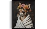 Chihuahua Funny Bathroom Posters Black Humor Smell Pinch Nose Dog Poster Print Wall Art Animal Disgusting Smell Toilet Painting For Bathroom, Restroom, Room Decor Painting Gallery 16 (Chihuahua, 11 x 14 inches, Unframed)