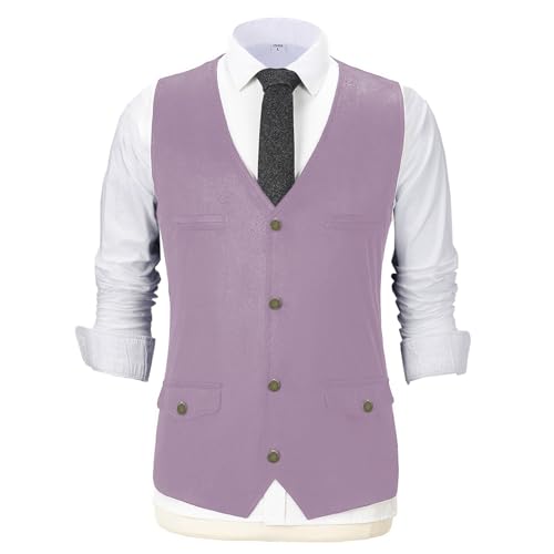 Men's Suede Leather Suit Vest Casual Western Cowboy Waistcoat Vests Vintage Slim Fit Jacket,XS-4XL
