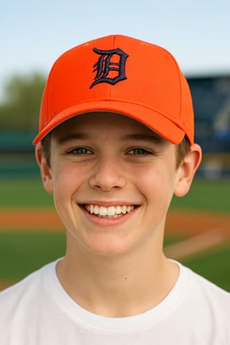 Gorra Deportiva Ajustable para Niños Naranja/Azul miniatura 4