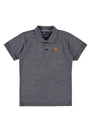 Camisa Polo Manga Curta Infantil Básica, Quimby, Meninos, MESCLA PRETO, 01