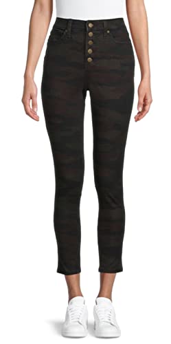 Time and Tru Green Camo Button Fly Curvy Jeans - 12