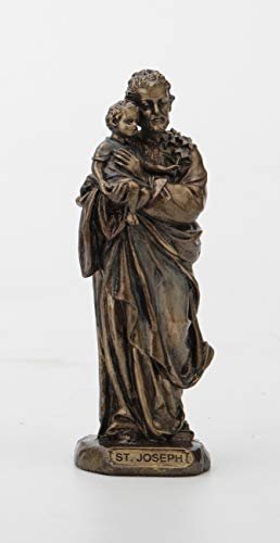 Estatua de San José de resina pintada 3.35 pulg