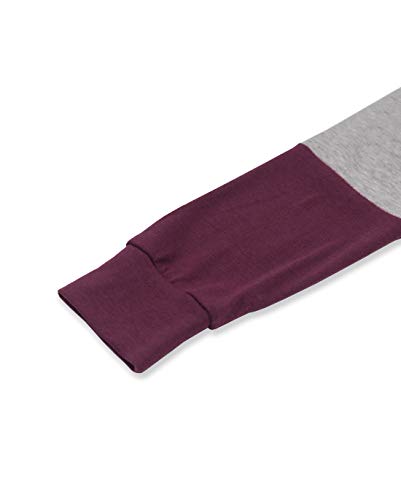 Topstype Women's Fall Color Block Chest Cutout Tunics Long Sleeve Shirts Scoop Neck Blouse Casual Loose Fit Tops