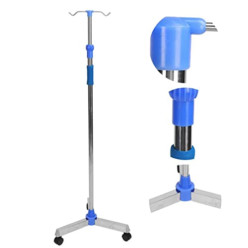 Poteau de support IV en acier inoxydable réglable avec base triangulaire