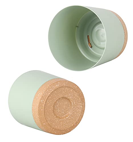 Kubvici 8'' Plastic Flower Planter Pots Set Of 2 Indoor Outdoor Planters With Drainage Saucer For Garden Home (Green & White, 8 Inch) #TOP7