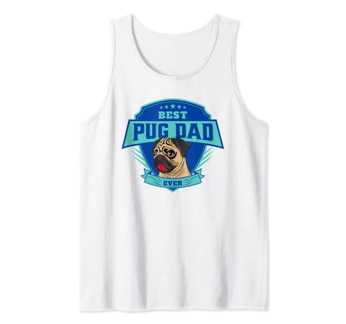 Hombre Best Pug Dad Ever Pugs Owner Father’s Day Idea Carlino Pug Camiseta sin Mangas