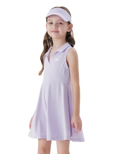 marc & janie Girls Sleeveless Tennis Dress Athletic Cooling Quick-Dry V Neck A-Line Golf Dresses 550803
