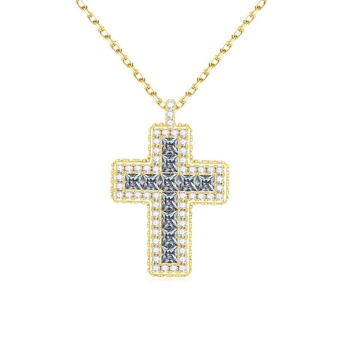 Turandoss Cross Necklace for Women, June Purple Alexandrite Necklace