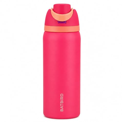 Image of Stainless Steel Water Bottle 32 oz with Flip Lid and Carry Loop (Pink, 960 ml)