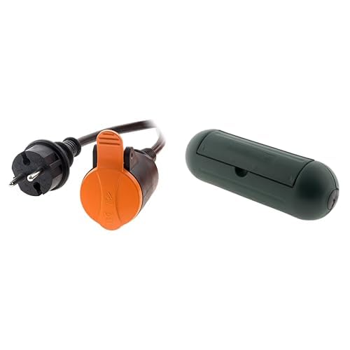 Rallonge Étanche 2P Zenitech 25m anti-coupure avec boîtier IP54 pour travaux extérieurs