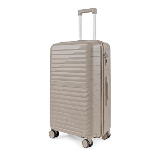 Image of 3G VACANZA Trolley Bags Hard Case Polypropylene, 4 Spinner Wheels, 360 Degree Wheeling Carry on Luggage, Travel Bag, Suitcase for Travel, Trolley Bags for Travel 28 in Khaki