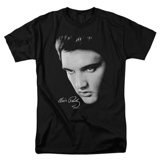 Popfunk Elvis Presley Signature Heartthrob Music T Shirt (Large) Black