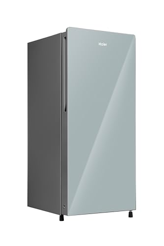 Image of Haier 190L 3 Star Direct Cool Single Door Refrigerator|Premium Glass Finish|3 Toughened Glass Shelves|Large Veg Box|1 Hour Icing Technology|Easy Clean Back (HRD-2103CMG-P, Mirror Glass)