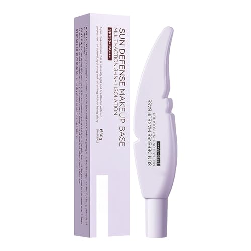 Sonnenschutz Und Grundierung 2In1, 30G Langanhaltender UV-Schutz, Feuchtigkeitspflege Für Gesicht Und Hals Intensive Feuchtigkeit, Sanfte Formel Auch Für Empfindliche Haut(Purple,1 Stück)