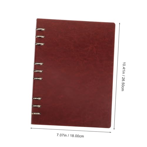 Hemobllo Cuaderno de Anillas Portátil con Cubierta de Cuero Cuaderno Semanal y Mensual Ligero para Oficina y Uso Diario Planificador y Diario Personal para Mujeres Marrón