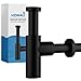 Produktbild kör4u Design Siphon, 1 1/4 Zoll x 32mm, schwarz matt, Tassengeruchverschluss, Röhrengeruchsverschluss für Waschbecken, extra Lange Rohre, inkl. Dichtungen