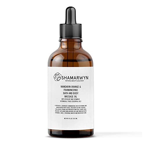 Mandarin Orange & Frankincense Bath Body Massage Oil Moisturizer Natural Organic Rose Hip & Vitamin E 4Oz #TOP18