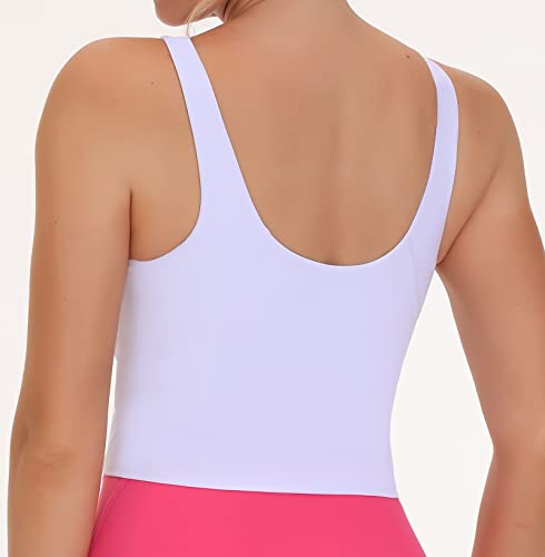 Image of THE GYM PEOPLE Women Sports Bra Sleeveless Padded Running Workout Tank Tops | U-Shaped Beauty Back, High-stretch fabric, Crop design, Sleeveless, Removable pads, Ideal for workout and daily wear