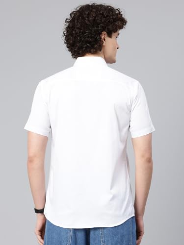 Image of Majestic Man Slim Fit Pure Cotton Half Sleeve Solid Casual Shirt
