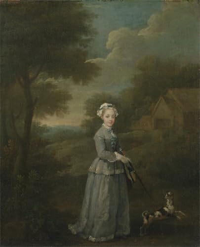 Impression Sur Toile Miss Wood par William Hogarth - Peinture Moderne Haute Définition