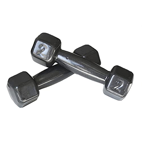 Par de Halter Dumbell Sextavado Revestido Ahead Sports 2 kg Preto