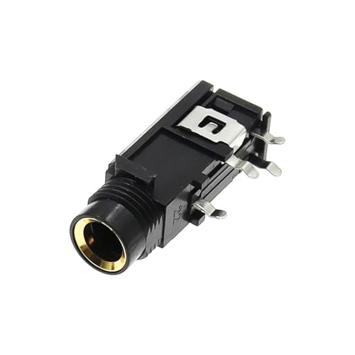 Conector recto de audio 6,35 mm de 4 pines clavija estéreo de doble canal para cable de micrófono