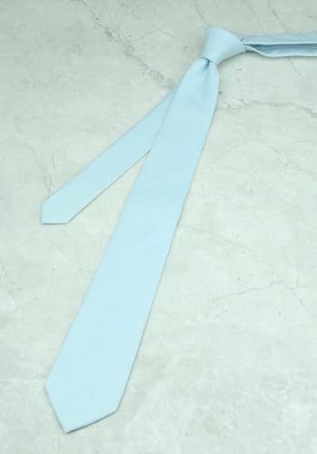 Image of Mens Solid Linen Ties - Slim Pattern Necktie for Men Wedding Groomsmen