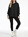 RUBZOOF Oversized Sweatshirt for Women Trendy Button Henley Neck Pullover Long Sleeve Tops Casual Fall Clothes Black XS