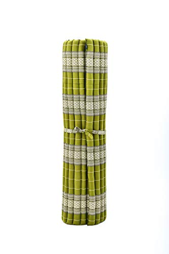 Image of Leewadee - Foldable Floor Mattress - Japanese Roll Up Futon -Trifold Tatami Mat- Guest Floor Bed - Camping Mattress - Thai Massage Mat, Kapok Filled, 75 x 57 inches, Green