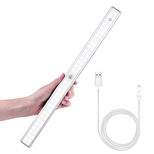Preisvergleich Produktbild YUNLIGHTS LED Schrankleuchten mit Bewegungsmelder 64 LED Leuchte mit Bewegungsmelder, USB Wiederaufladbar LED Unterbauleuchte für Küche und Schrank