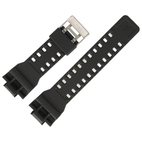 Correa de reloj Casio GA-100 duradera de plástico negro con acabado premium 29mm 3