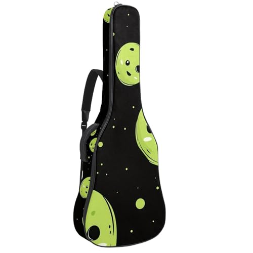 Sac rond guitare électrique et classique housse verte à bandoulière réglable