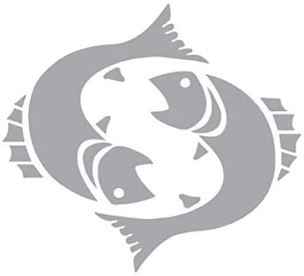 Pisces Zodiac Vinyl Sticker Decals for Car Bumper Window Laptop Tablet Phone (Silver, 4