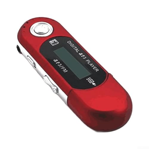 Lecteur MP3, lecteur MP3 USB portable avec écran de 1,2", prend en charge MP3 WMA pour voyage, lecteur MP3 Chaohua avec écran et lecteur USB (rouge)