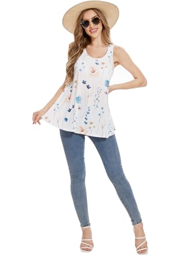 Image of Rosyline Tank Top for Women with Built in Bra Flowy Swing Undershirt Tank Tops S-4XL