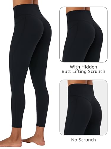 Sunzel Butt Lifting Scrunch Leggings for Women with Pockets No Front Seam Crossover Workout Booty Yoga Pants Tummy Control4