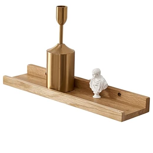 Gieanoo Bilderleiste Holz, 30cm Eiche Regal Massiv Schweberegal Wandregal gewürzregal regalbrett Hängeregal Ideal für Wohnzimmer Schlafzimmer Badezimer
