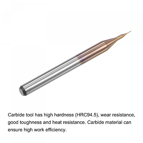 Image of uxcell End Mill CNC Router Bits, 1 /8 inch 3.175mm Shank 0.2mm x 1mm Titanium Coated Tungsten Carbide Engraving Milling Cutter for PCB Plastic Fiber Wood 2pcs