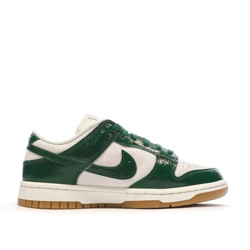 Nike Dunk Low LX Women's Shoes (HQ3462-191, White/White/Light Smoke Grey/Multi-Color), Phantom Sail Metallic Gold Gorge Green, 10.5 US